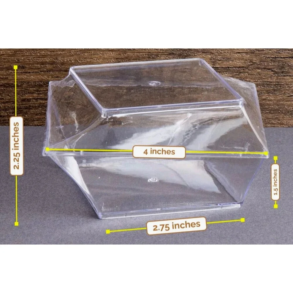 Oasis Creations Slanted Wide Square 7-ounce Dessert Cup Spoons & Lids 50 Count